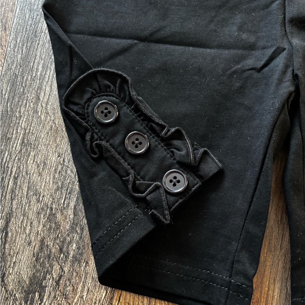 Merce and Me Black Ruffle Button Shorts - Picture 2 of 5